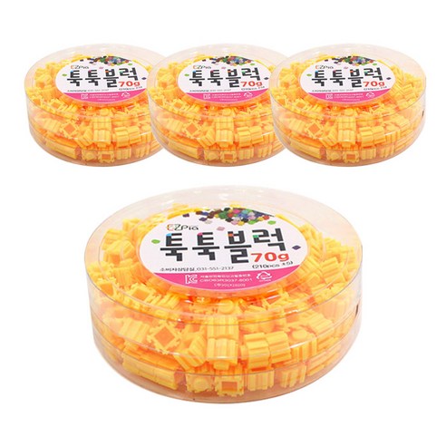 이지피아 툭툭블럭 70g x 4p, 노랑, 4개