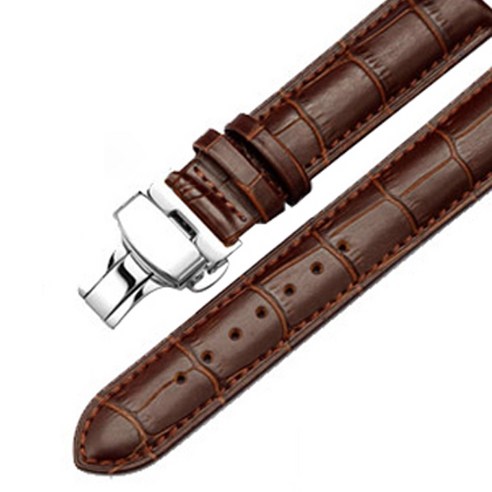 갤럭시 프론티어/기어S3/워치3 22mm 디버클가죽밴드 (45/46mm 호환 가능), 브라운, 1개