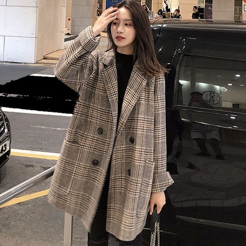 포플러앤씨 여성용 로지스 체크 자켓