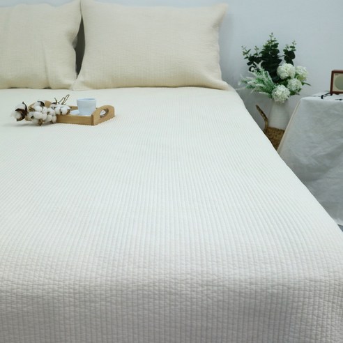 더자샵 피그먼트 광목 목화솜 스프레드, 아이보리
