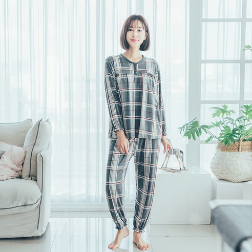 씨엘스토리 여성용 라운드잠옷 상하세트