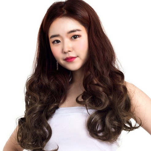 웨이브 붙임머리, 다크 + 애쉬브라운, 5개
