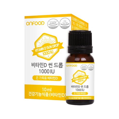 온푸드 비타민D 썬 드롭 1000 IU, 10ml, 1개