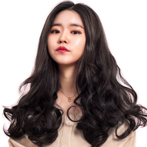 웨이브 붙임머리 5p, 네츄럴블랙, 1세트
