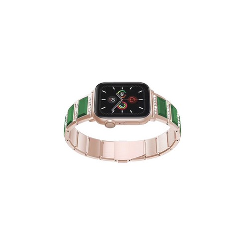 비쉐르 애플워치 4 보석루비체인 메탈 밴드 스트랩 40mm, 그린골드, 1개