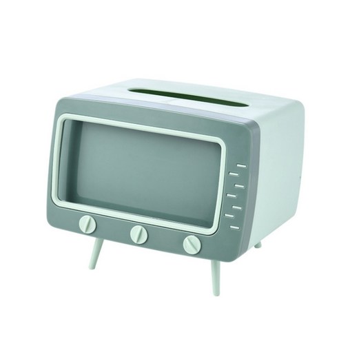 한솔 라별 TV 컬러 핸드폰 선반 티슈 케이스, 그린, 1개