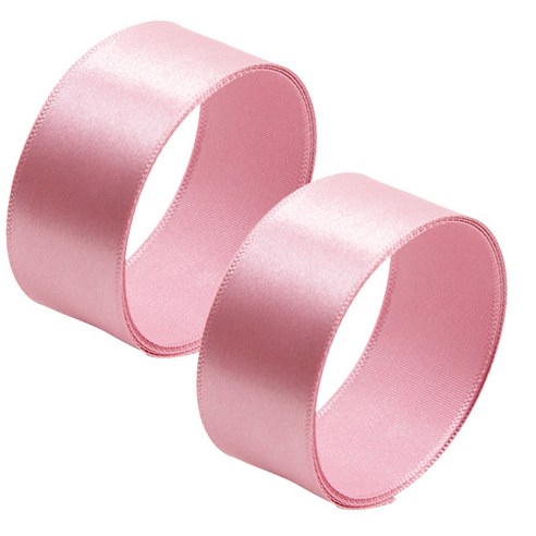 25mm 공단리본 2개, 21 팥색, 45m