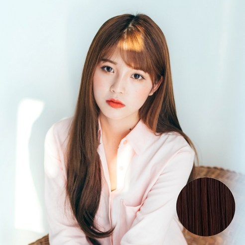 픽앤웨어 4피스 똑딱이 붙임머리 C컬펌, 레드 브라운, 1세트