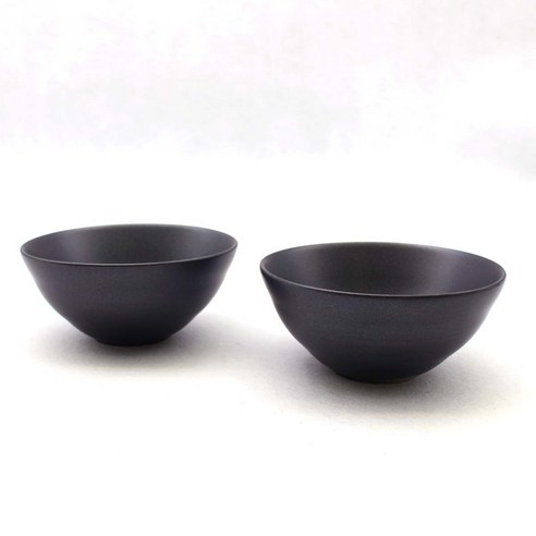 달소금 국산 데일리 모아 도자기 대접, 블랙(무광), 2개