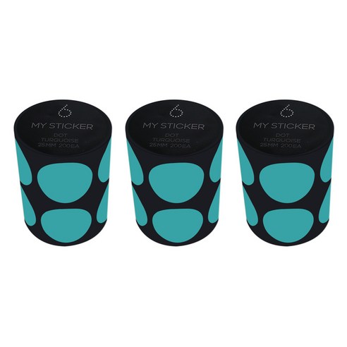 폼텍 마이 스티커 도트 25mm 1롤, 06 TURQUOISE, 3개