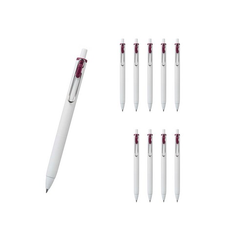 유니볼 원 중성 잉크펜 0.38mm, 보르도블랙, 10개