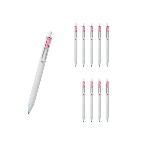 유니볼 원 중성 잉크펜 0.5mm, 라이트핑크, 10개