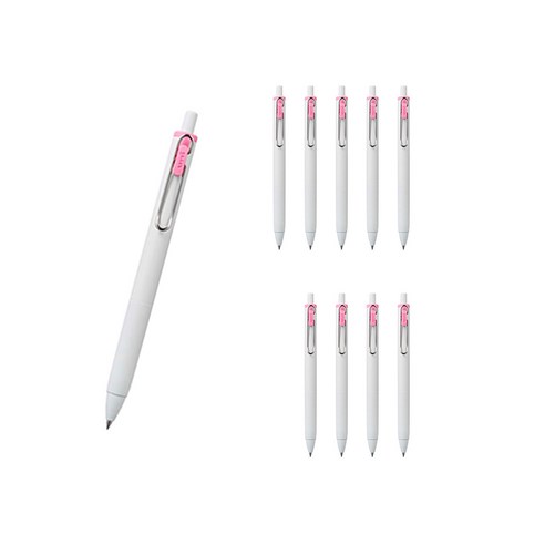 유니볼 원 중성 잉크펜 0.38mm, 라이트핑크, 10개