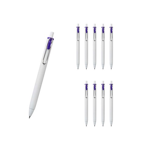 유니볼 원 중성 잉크펜 0.38mm, 로얄블루, 10개