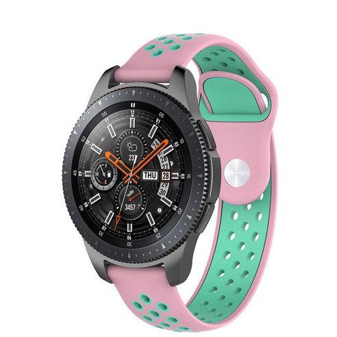 갤럭시워치 실리콘 스트랩 스포츠 밴드 20/40/42 mm, 핑크 + 민트, 1개