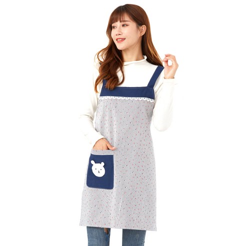 로즈레이스 방수 앞치마, 네이비, 1개