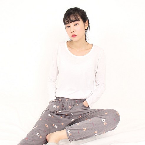 울트라 스판 피치기모 여성용 잠옷 바지