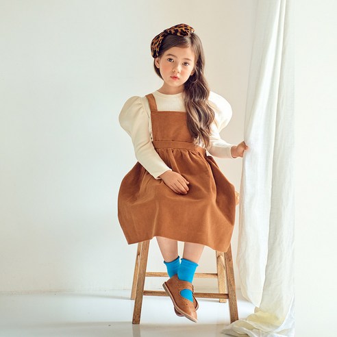 로리앤콜린 여아용 오버롤 골덴 원피스