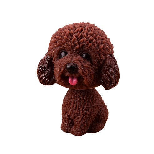 알럽홈 차량용 강아지 흔들인형 피규어, 브라운푸들, 1개