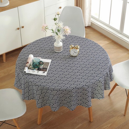 마켓감성 패브릭 홈 원형 테이블보, 타입5, 150cm