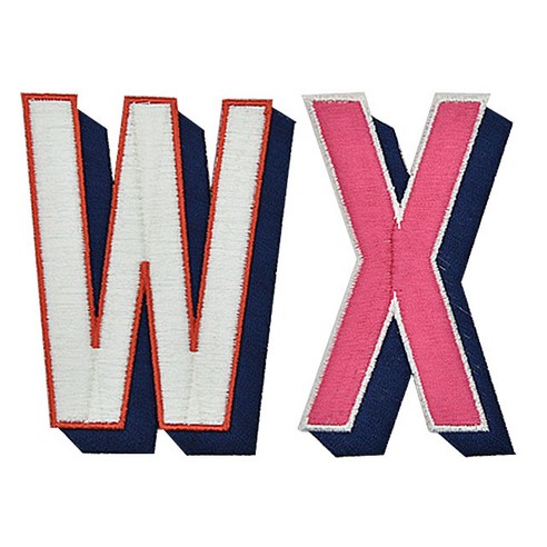패션포인트 자수 와펜 알파벳입체 세트 대, W, X, 1세트