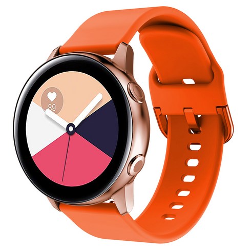 쉴드랩 갤럭시 워치 20mm 실리콘 스트랩 40mm 41mm 42mm 44mm 호환 가능, 오렌지, 1개