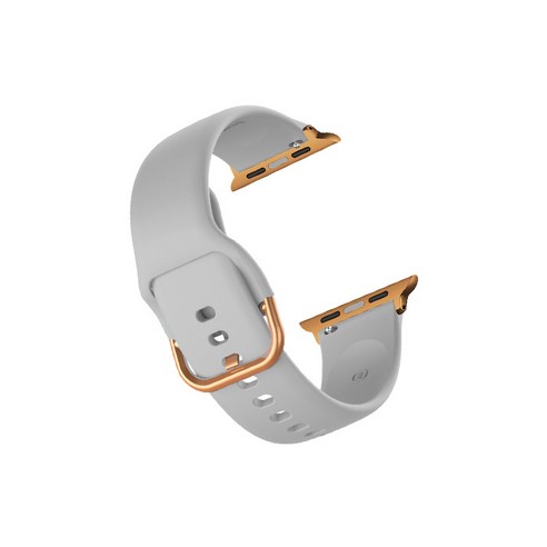 비쉐르 골드 버클 라운드 애플워치 3 실리콘 밴드 스트랩 42mm, 그레이, 1개
