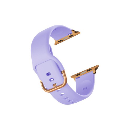 비쉐르 골드 버클 라운드 애플워치 3 실리콘 밴드 스트랩 42mm, 바이올렛, 1개