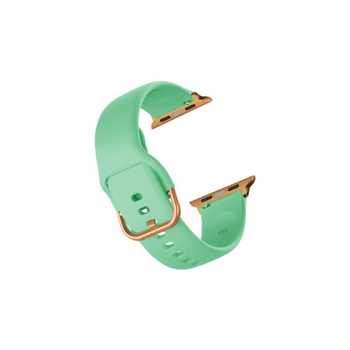 비쉐르 골드 버클 라운드 애플워치 3 실리콘 밴드 스트랩 38mm, 민트, 1개