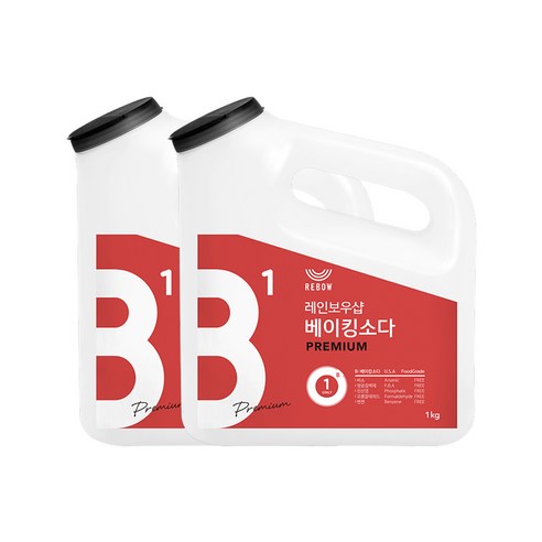 레인보우샵 B1 베이킹소다 프리미엄 왕톡톡이, 1kg, 2개