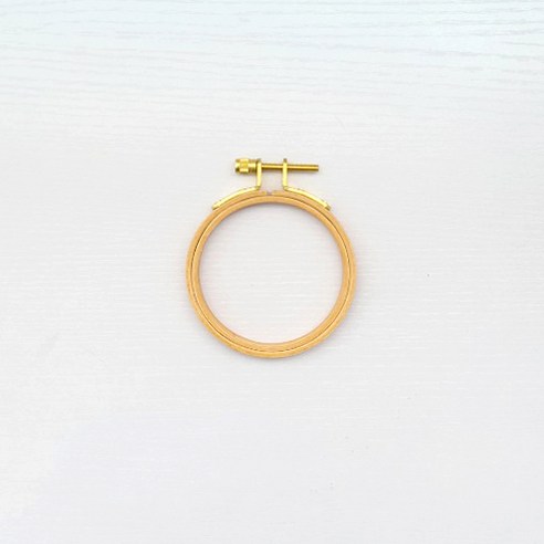 더스타일 원목 원형 십자수틀 7.5cm, 혼합색상, 1개