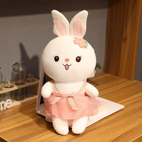 가팡 귀여운 스탠딩 토끼 화이트 바디필로우, 혼합색상