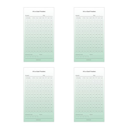 페이퍼리안 골 트랙커 100일 4p, 그라데이션 옥색