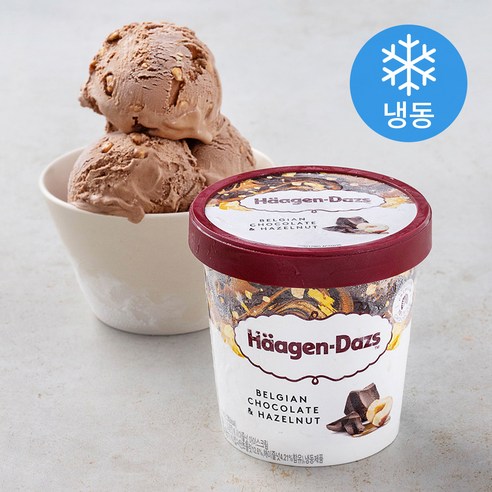 하겐다즈 벨지안 초콜릿 앤 헤이즐넛 아이스크림 파인트 (냉동), 473ml, 1개