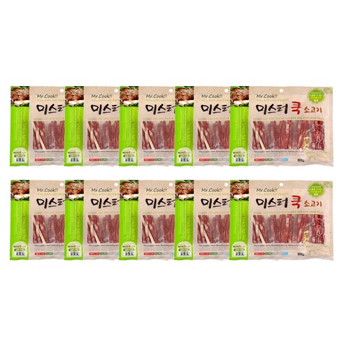 미스터쿡 강아지 간식 슬라이스 300g, 소고기, 10개
