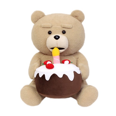 테드2 생일케이크 시팅 곰 인형, 45cm, 혼합색상