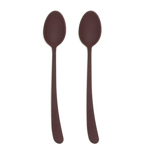 실리콘 윙키 숟가락, 브라운, 2개