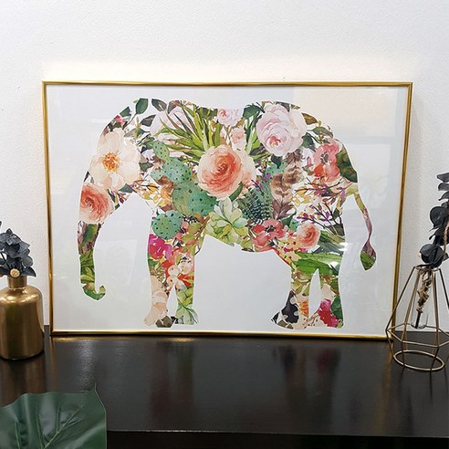 돈 들어 오는 그린 코끼리 그림 인테리어 거실 액자