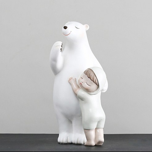 포옹소녀 북극곰 오브제, 베이지