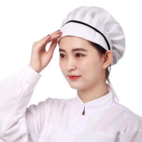 마켓에이 주방 위생모, 화이트블랙, 3개