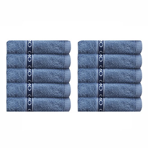 발렌티노크리스티 30수 헤링본 세면타월 120g, 블루, 10개