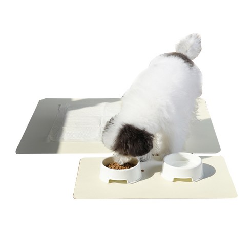 언더펫 강아지 착매트 배변판 대형 + 식기매트, light ivory(배변판), 1세트