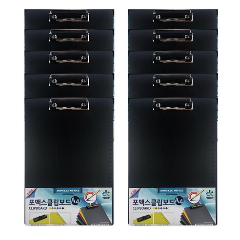 동기오피스 포맥스 클립보드 A4, 검정, 10개