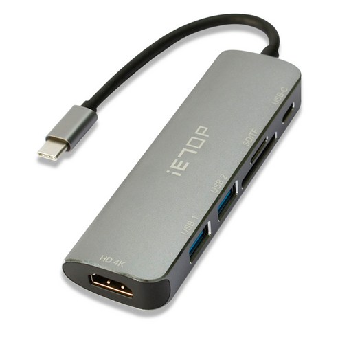 이탑 Type C USB 3.0 허브 리더기 HDMI 멀티 커넥터 ET-M4000, 혼합색상