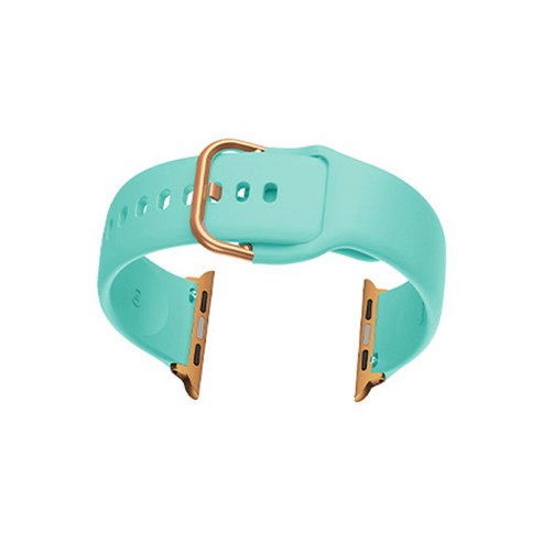 비쉐르 애플워치 5 골드 버클 라운드 V2 실리콘 밴드 스트랩 40mm, 에메랄드, 1개