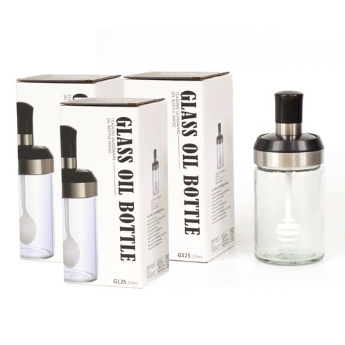 티도요 허니디퍼 유리 양념병, 250ml, 3개