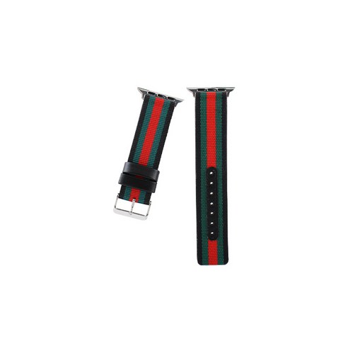 비쉐르 트리리본 애플워치 5 레더 밴드 스트랩 40mm, 블랙