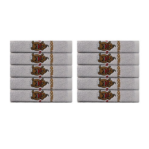 카카오프렌즈 세면타올 150g 30수 면사, 프로도(그레이), 10개