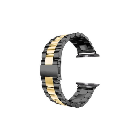 비쉐르 투톤 엑설런트 애플워치 4 메탈 밴드 스트랩 44mm, 골드블랙, 1개