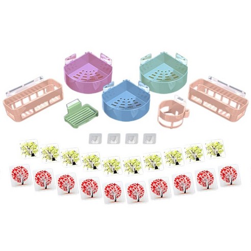 마미착착 안심랙 31종 세트 코너선반 3p + 사각선반 2p + 비누홀더 + 드라이홀더 + 매직홀더 4p + 이지후크 20p, 1세트
